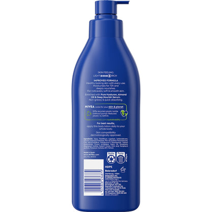 Nivea Rich Nourishing Body Lotion 72hr Moisturiser For Dry Skin 400ml