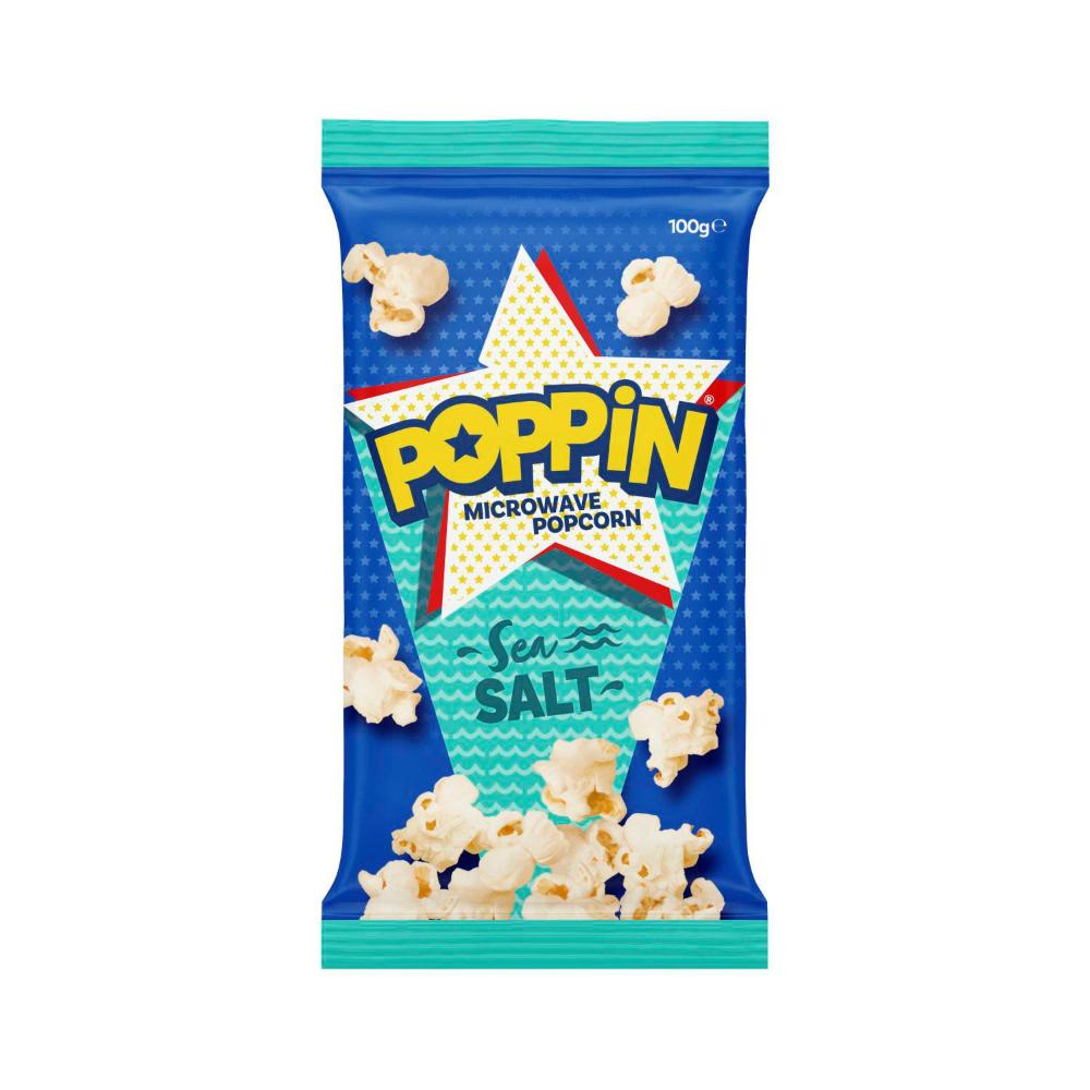 Poppin Microwave Popcorn Sea Salt - 100g