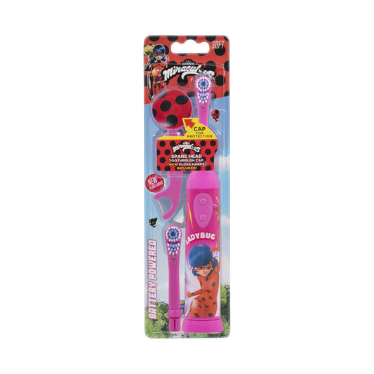 Kids Battery Toothbrush With Spare Head Cap & Flossers - 1 pack