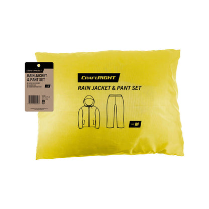 Craftright Yellow Rain Jacket Pants Set - M