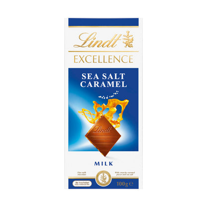 Lindt Excellence Milk Sea Salt Caramel Milk Chocolate Block - 100g