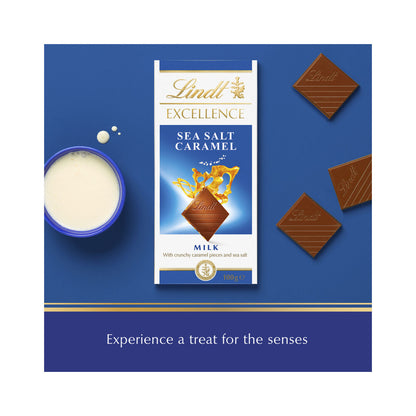 Lindt Excellence Milk Sea Salt Caramel Milk Chocolate Block - 100g