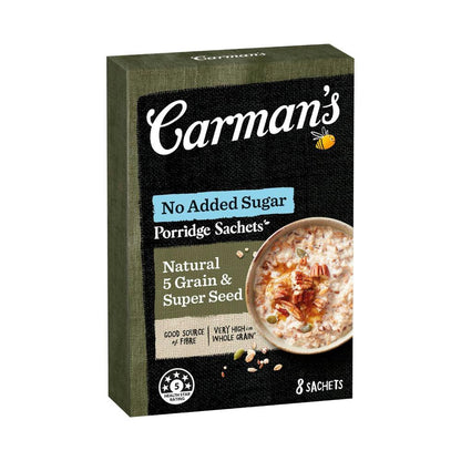 Carman's Porridge Sachets Natural 5 Grain & Super Seed 8 Pack - 320g