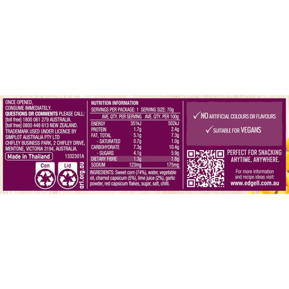 Edgell Snack Time Sweet Corn Salad Topper with Capsicum & Lime 70g