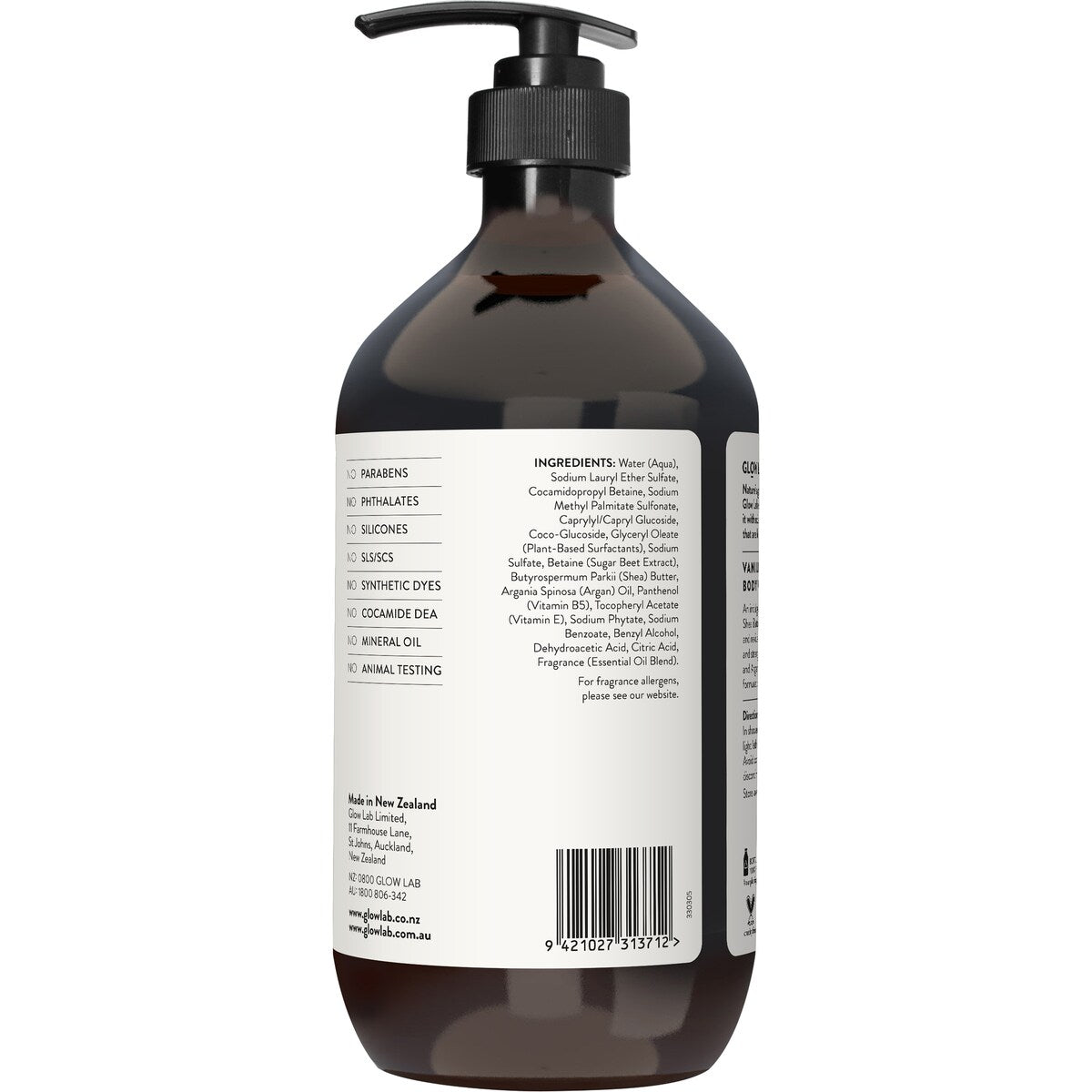 Glow Lab Body Wash Vanilla Bean & Coconut 900mL