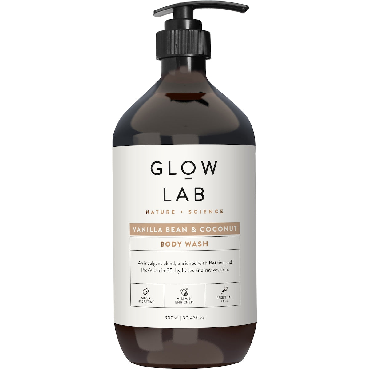 Glow Lab Body Wash Vanilla Bean & Coconut 900mL