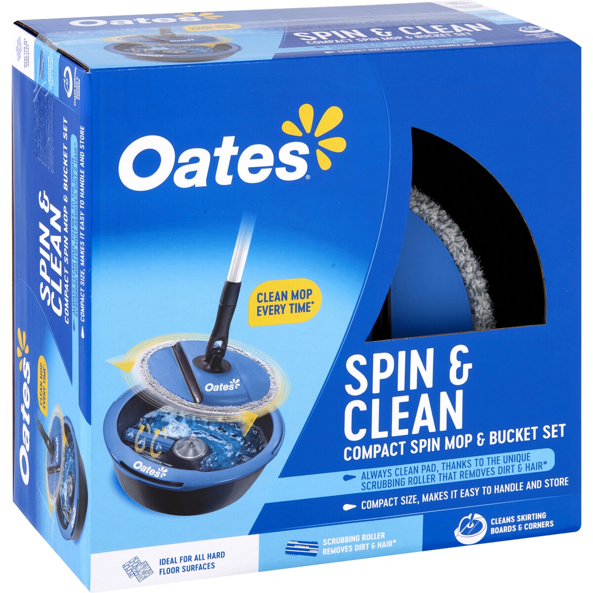 Oates Spin & Clean Compact Spin Mop & Bucket Set Each