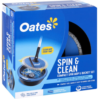 Oates Spin & Clean Compact Spin Mop & Bucket Set Each