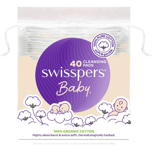 Swisspers Baby Organic Cotton Pads 40 Pack