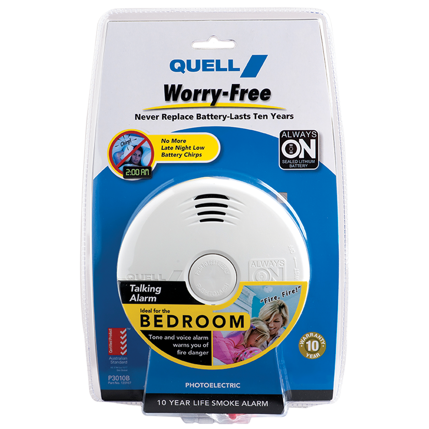 Quell Photoelectric Smoke Alarm - 130mm - Talking Voice