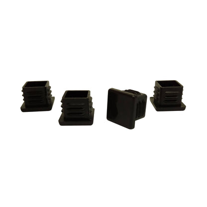 Surface Gard Black Square Plastic Chair Tips - 19mm - 4 Pack