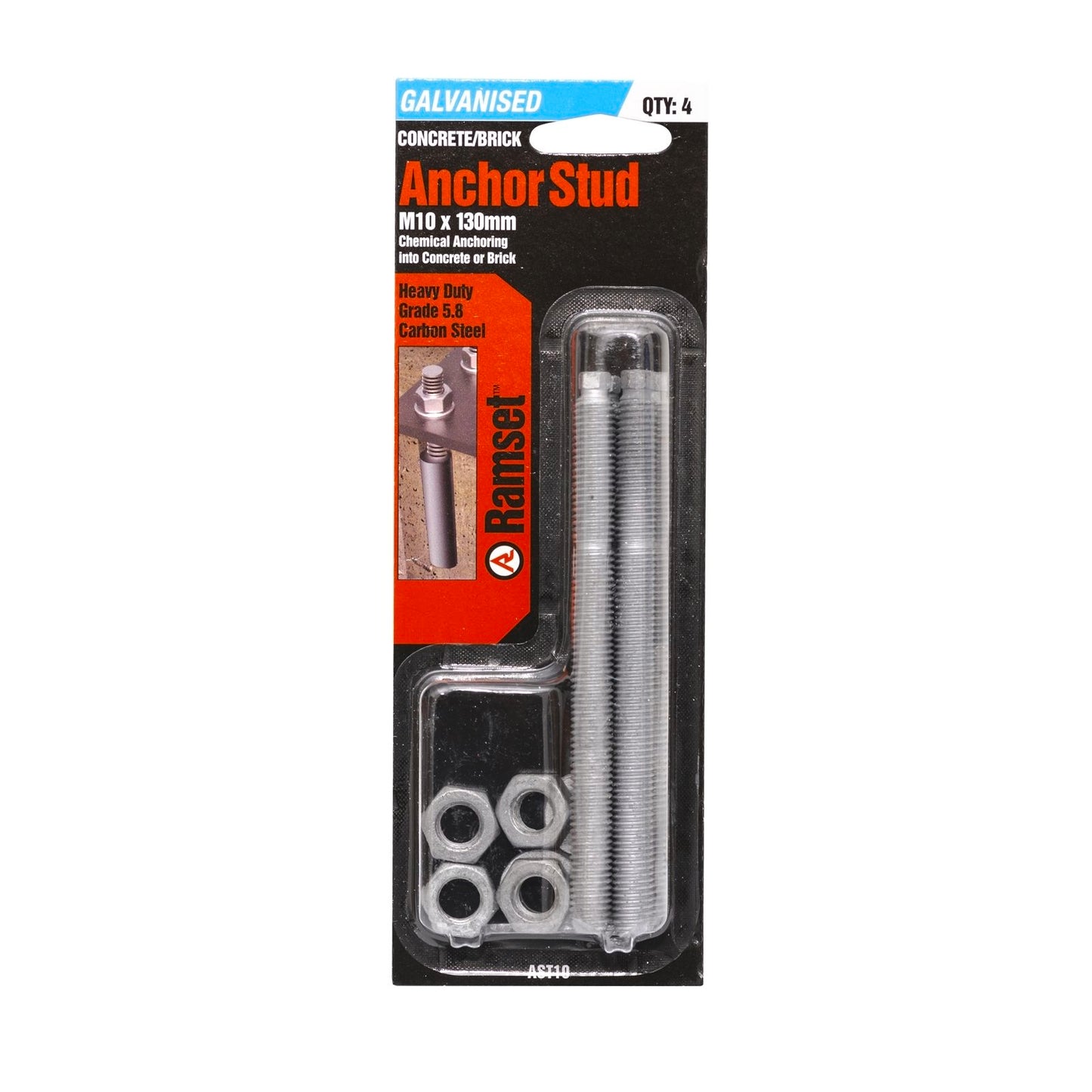 Ramset Anchor Stud - 10 x 130mm - 4 Pack