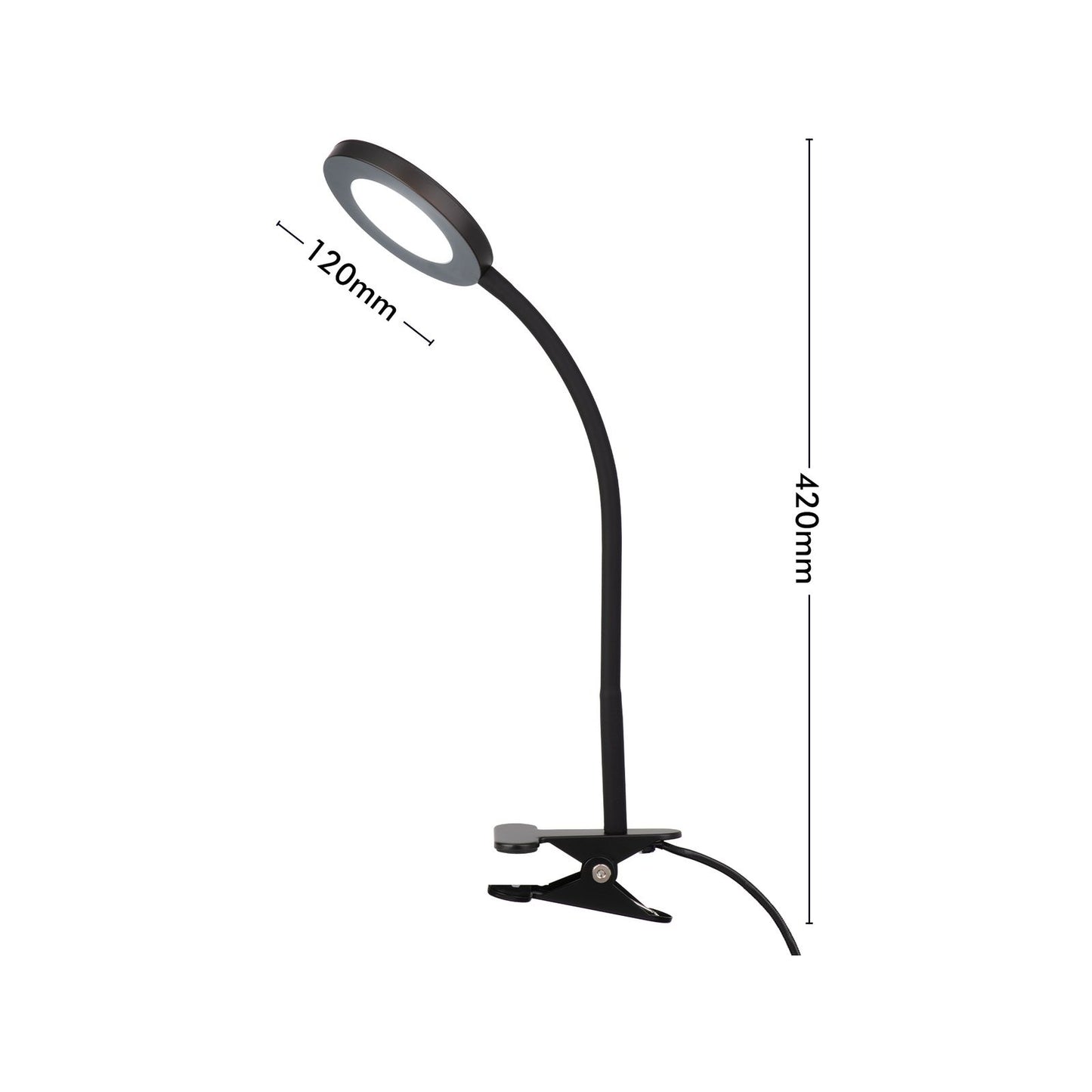 Verve Design Dalton Desk Clamp Lamp - 6W - 120mm - Black