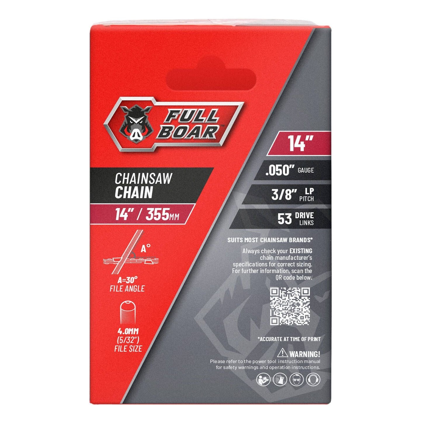 Full Boar Chainsaw Chain - 14" - 355mm - 53 Drive Links