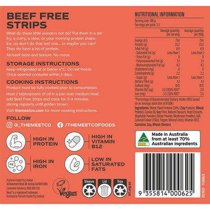 Meet Plant Based Beef Free Strips 250g