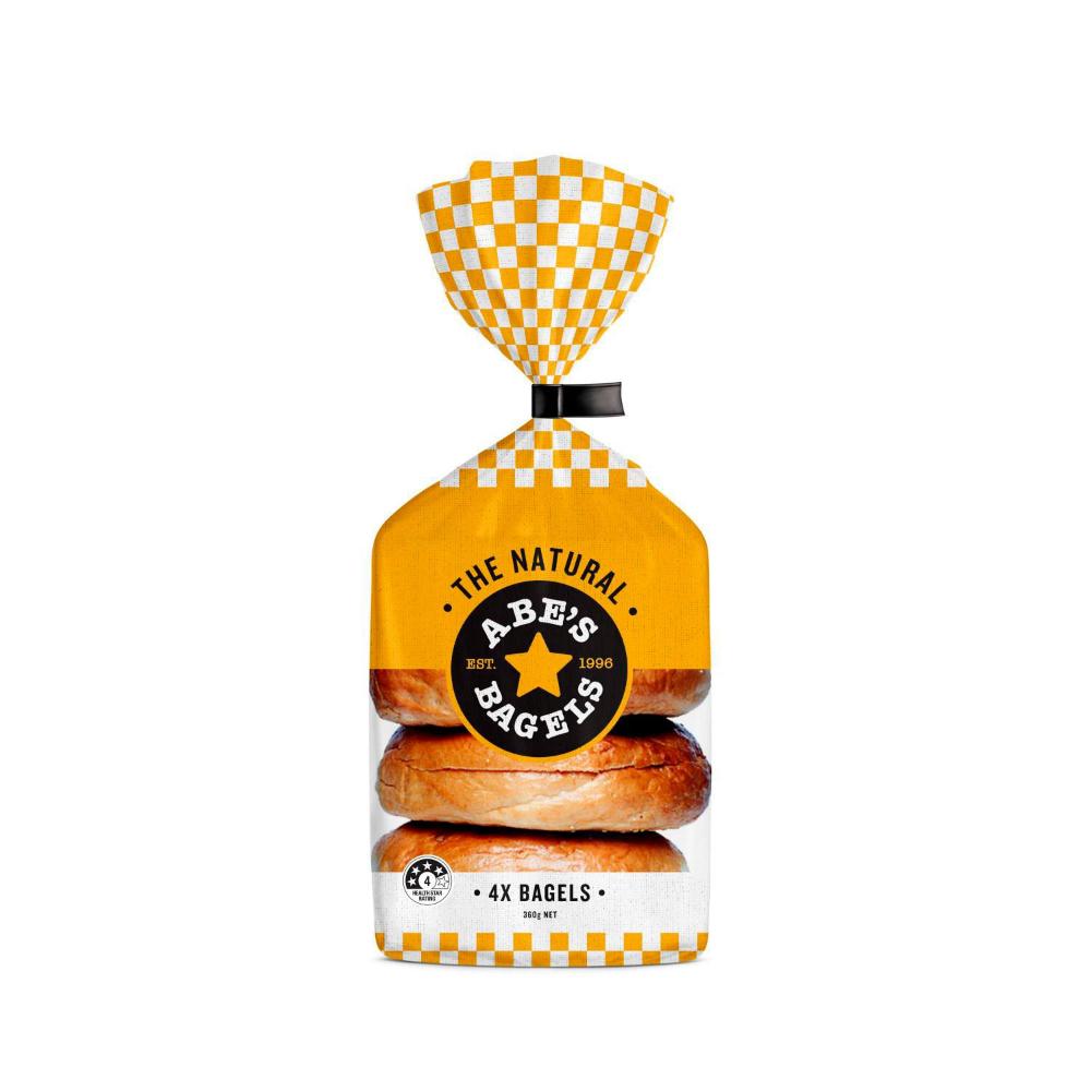 Abe's Bagels Natural 4 Pack - 360g