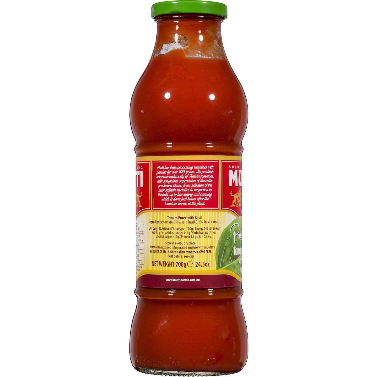 Mutti Passata Tomato Puree With Basil 700g