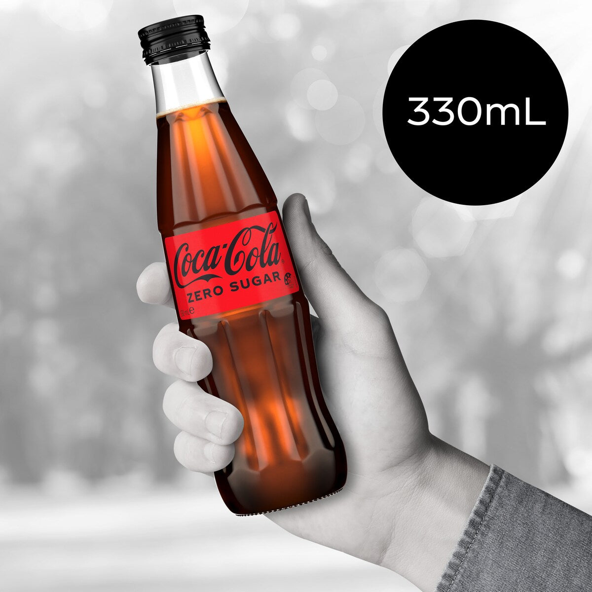 Coca - Cola Zero Sugar Glass Bottle 330ml X 4 Pack