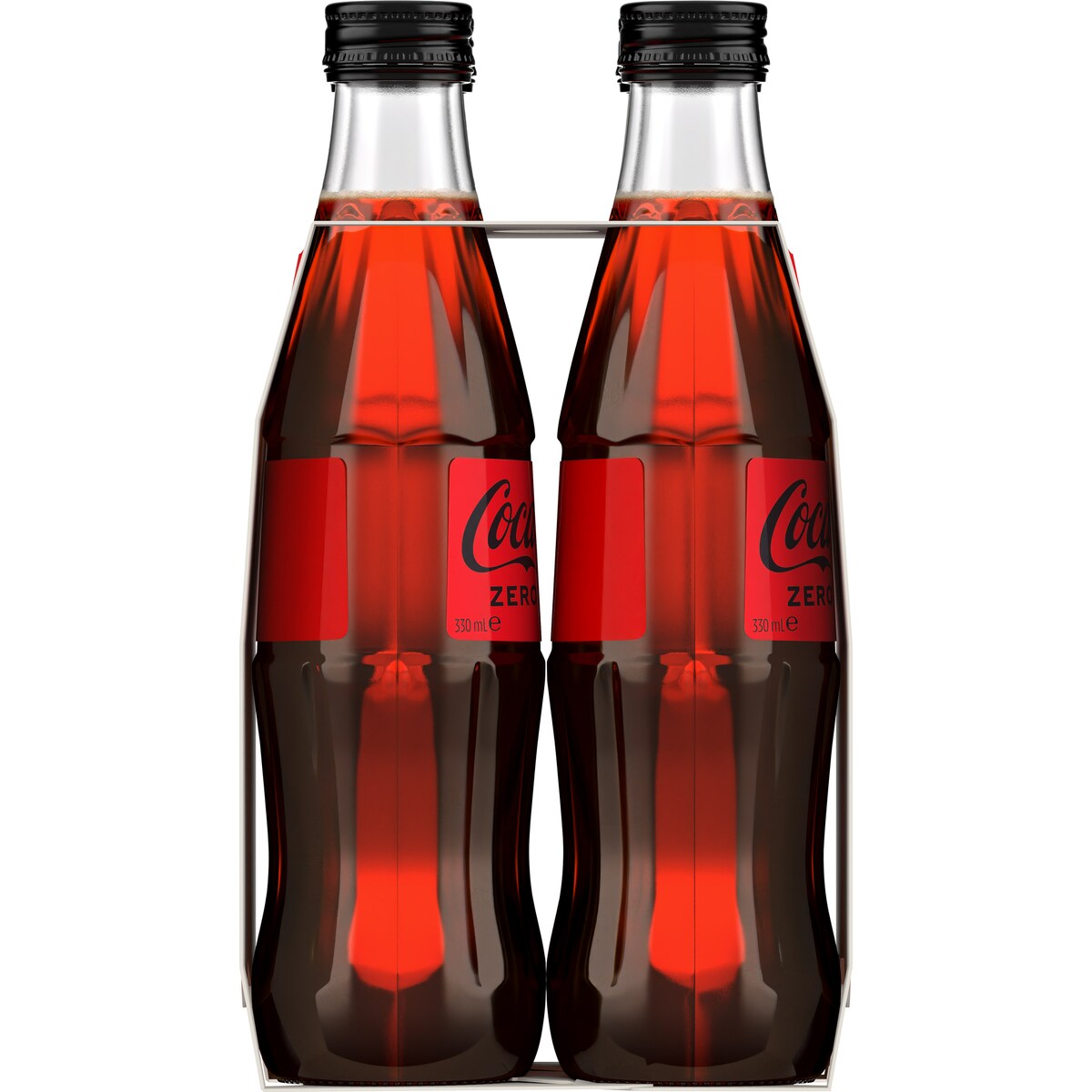 Coca - Cola Zero Sugar Glass Bottle 330ml X 4 Pack