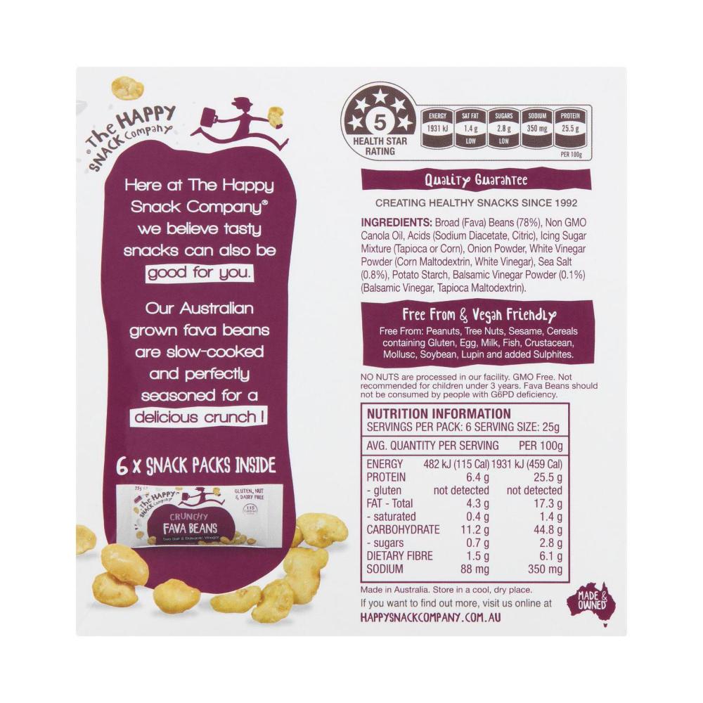 Happy Snack Company Fava Beans Sea Salt & Vinegar 6x25g - 150g