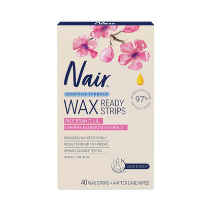 Nair Sensitive Wax Strips For Body & Legs - 40 pack