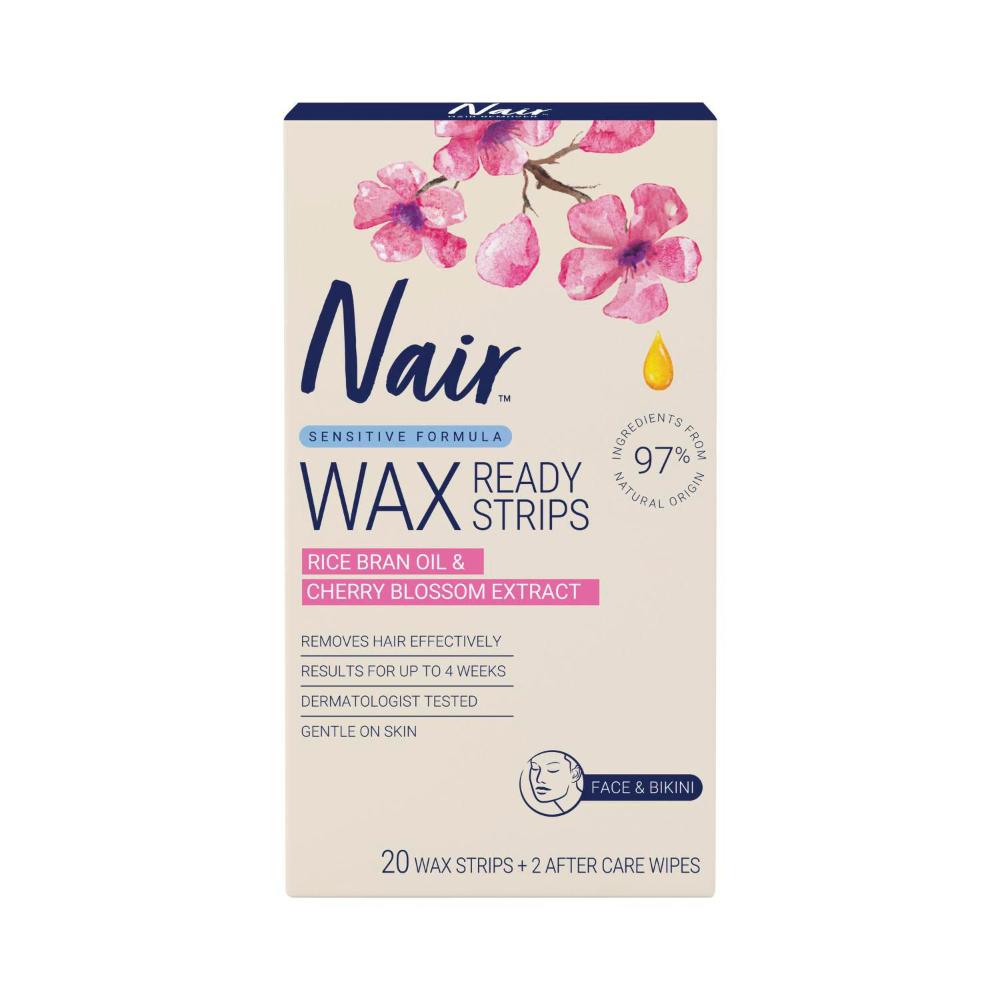 Nair Sensitive Mini Wax Strips For Face & Bikini - 20 Pack