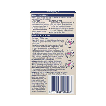 Nair Sensitive Mini Wax Strips For Face & Bikini - 20 Pack