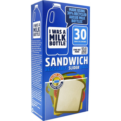 I Was A Milk Bottle Sandwich Resealable Slider Bags 30 Pack