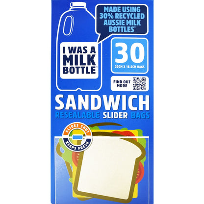 I Was A Milk Bottle Sandwich Resealable Slider Bags 30 Pack