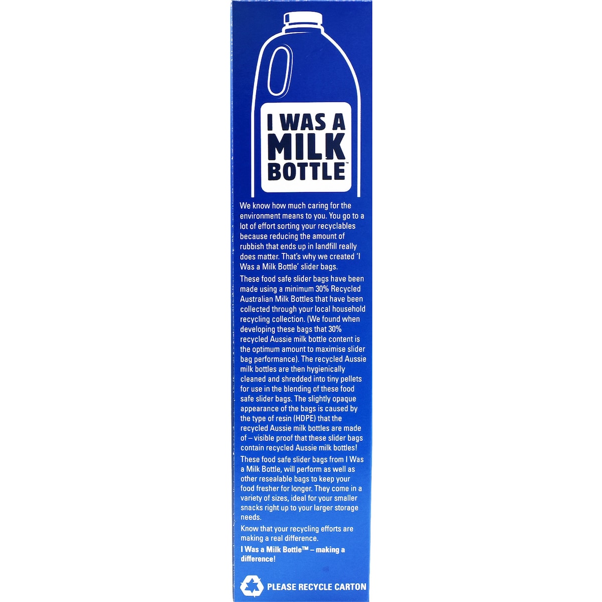I Was A Milk Bottle Sandwich Resealable Slider Bags 30 Pack