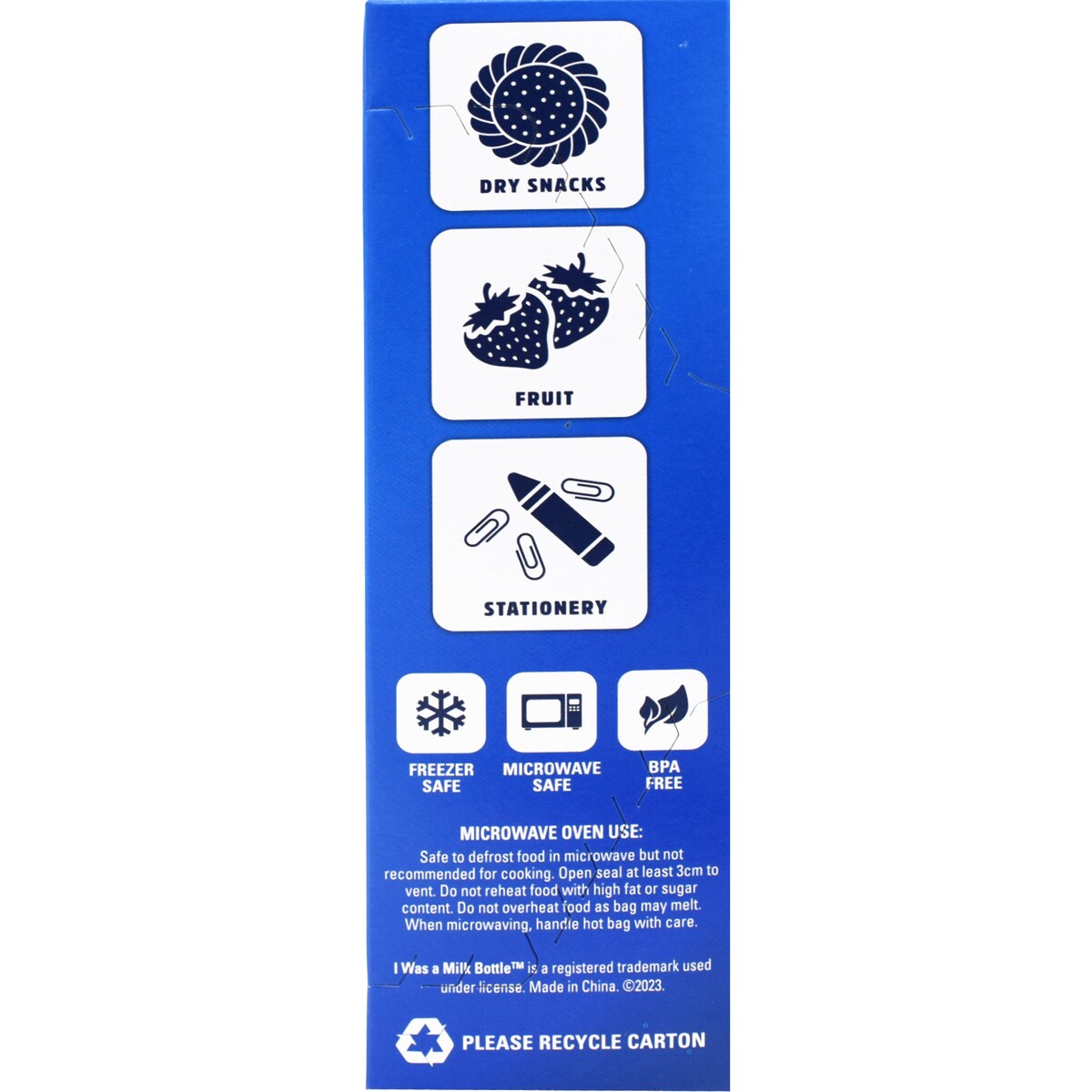 I Was A Milk Bottle Snack Resealable Slider Bags 40 pack