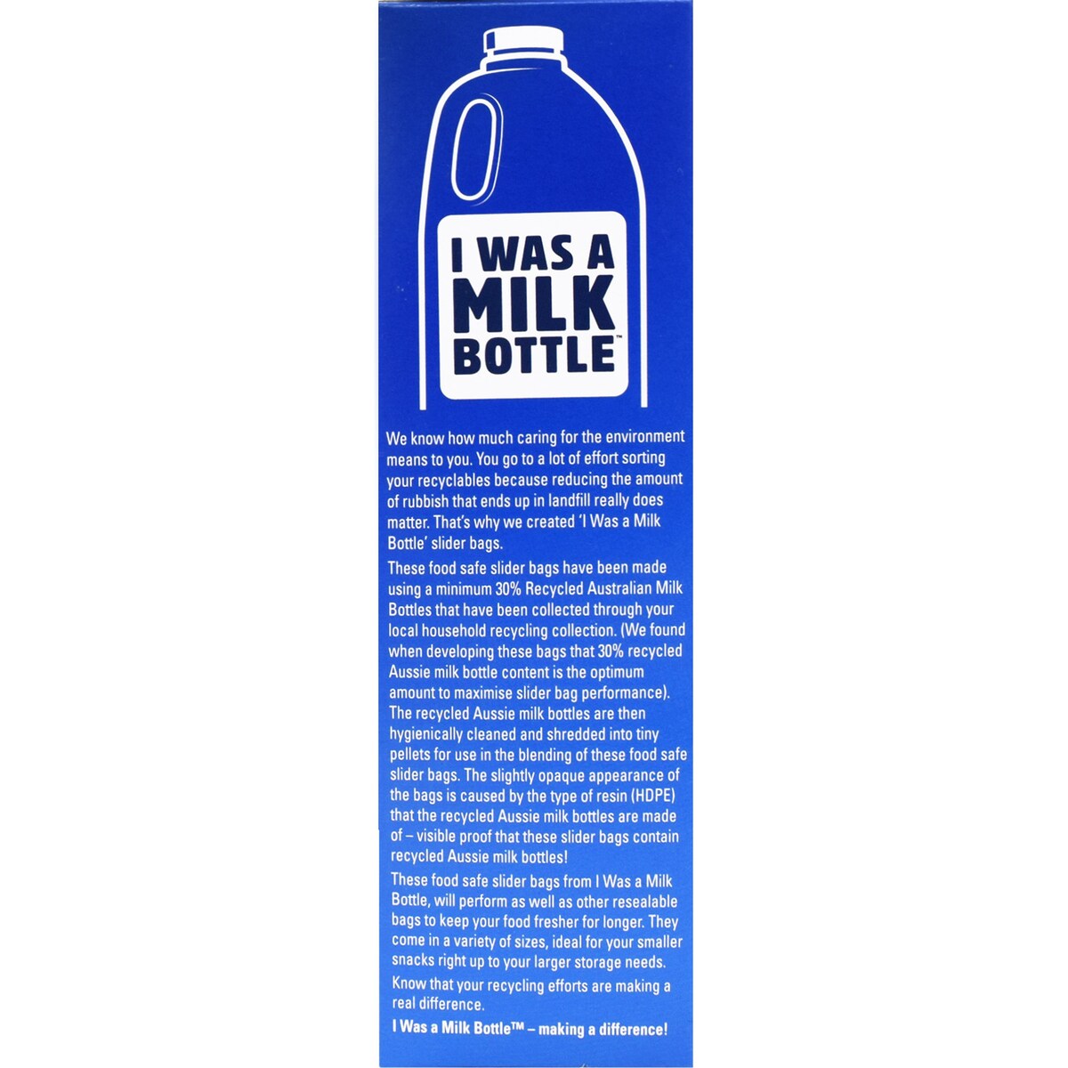 I Was A Milk Bottle Snack Resealable Slider Bags 40 pack