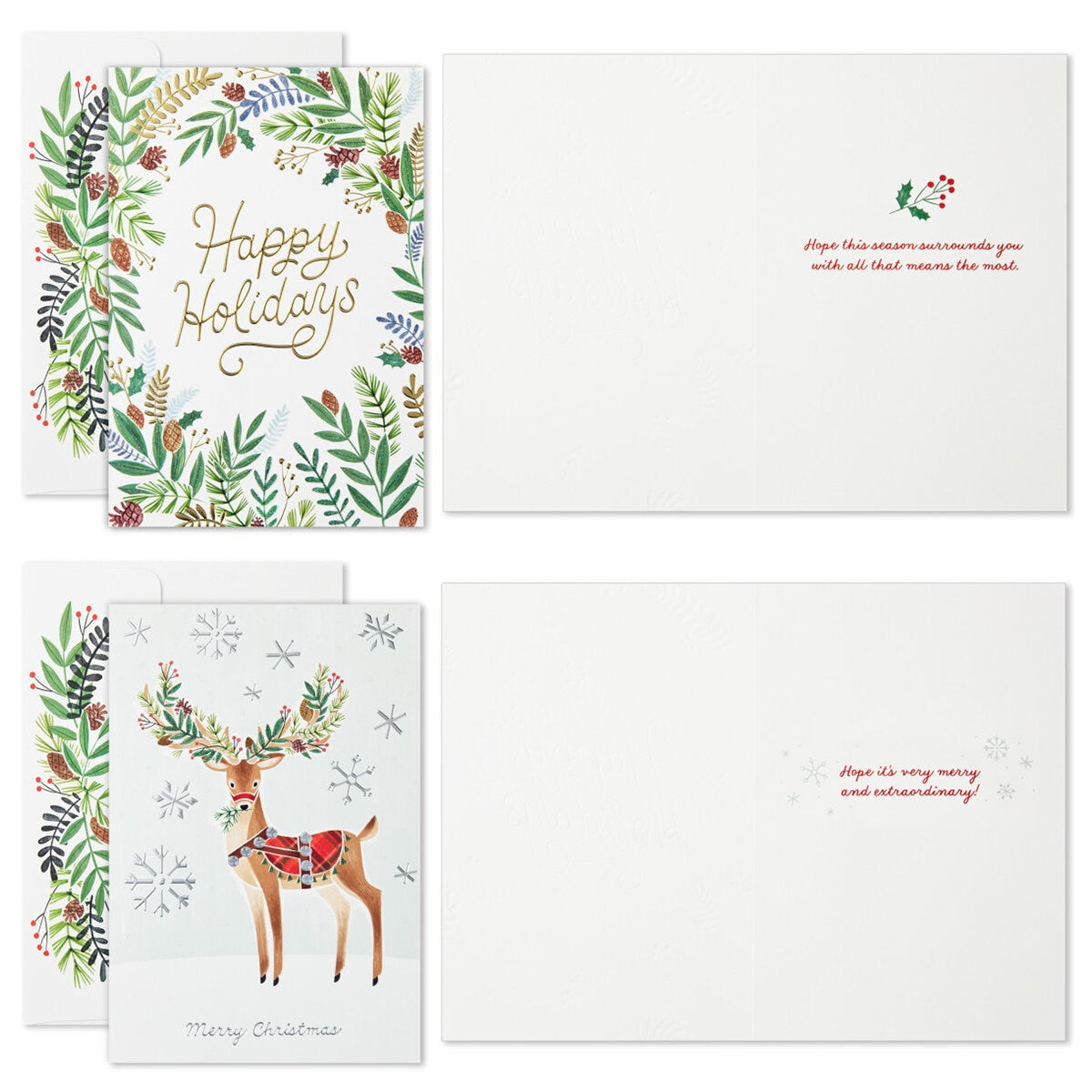 Hallmark Traditional Holiday Card Assortment 40 Pack Elegant Metallics