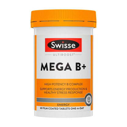 Swisse Ultiboost Mega B+ Supports Energy Production & Healthy Stress Response 60 Tablets - 60 pack
