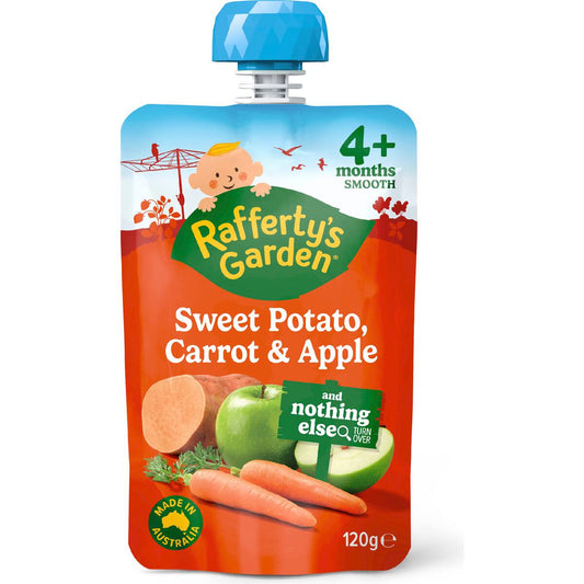 Rafferty's Garden Baby Food Pouch Sweet Potato Carrot & Apple 4+ Months 120g