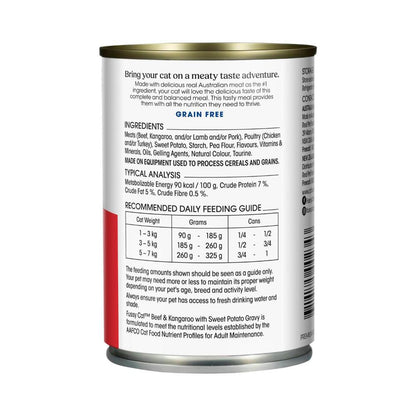 Fussy Cat Grain Free Adult Wet Cat food Beef & Kangaroo With Sweet Potato - 400g