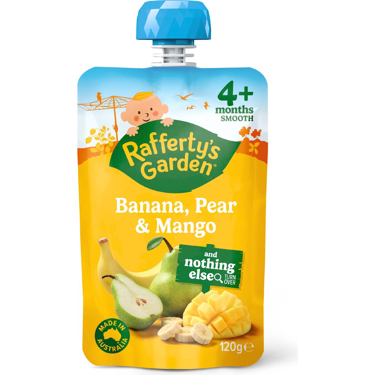 Rafferty's Garden Banana Pear & Mango Baby Food Puree Pouch 4+ Months 120g
