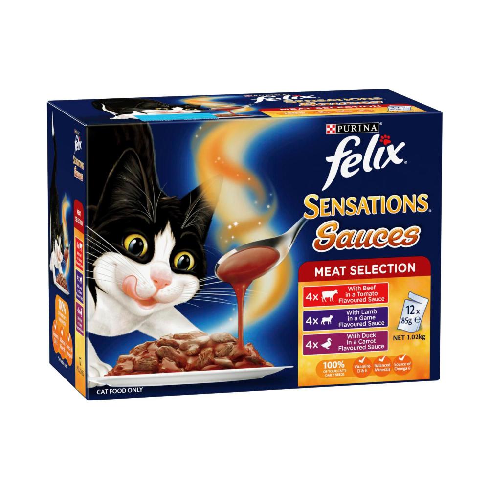 Felix Sensations Sauce Meat Selection Cat Food 85g - 12 pack