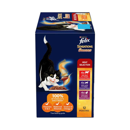 Felix Sensations Sauce Meat Selection Cat Food 85g - 12 pack