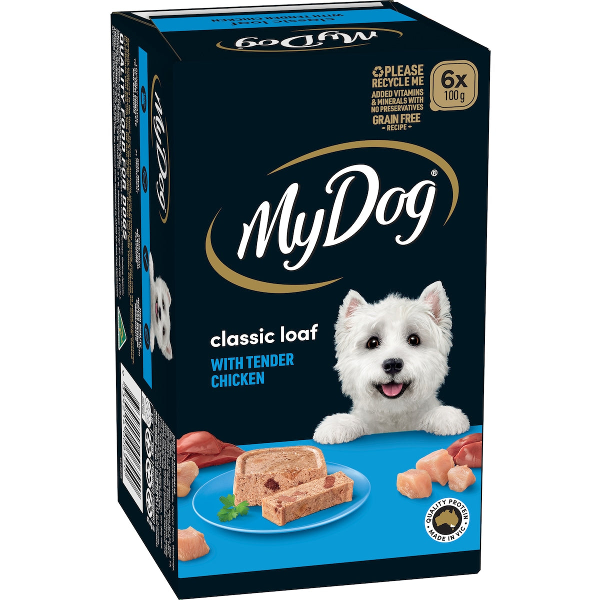 My Dog Adult Classic Loaf Tender Chicken Wet Food Trays 100g X 6 Pack
