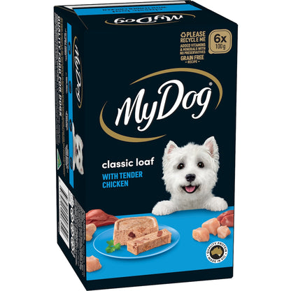 My Dog Adult Classic Loaf Tender Chicken Wet Food Trays 100g X 6 Pack