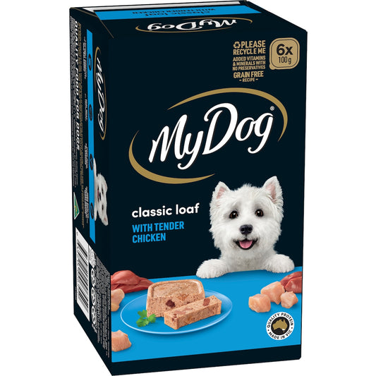 My Dog Adult Classic Loaf Tender Chicken Wet Food Trays 100g X 6 Pack