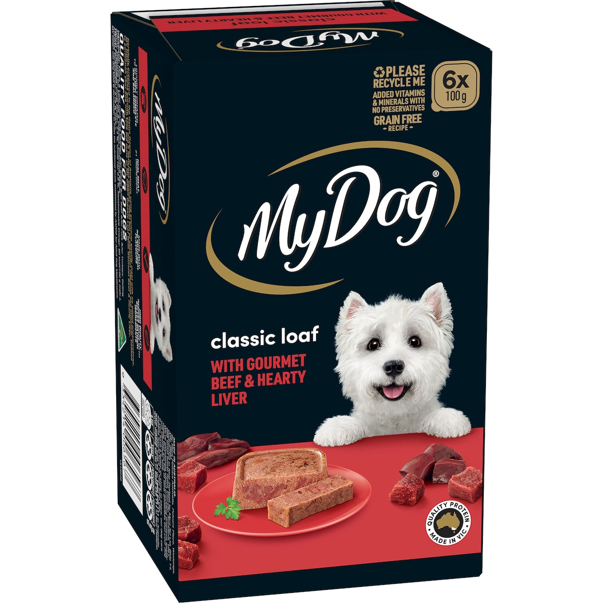 My Dog Adult Classic Loaf Beef & Liver Wet Food Trays 100g X 6 Pack