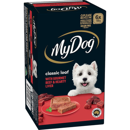My Dog Adult Classic Loaf Beef & Liver Wet Food Trays 100g X 6 Pack