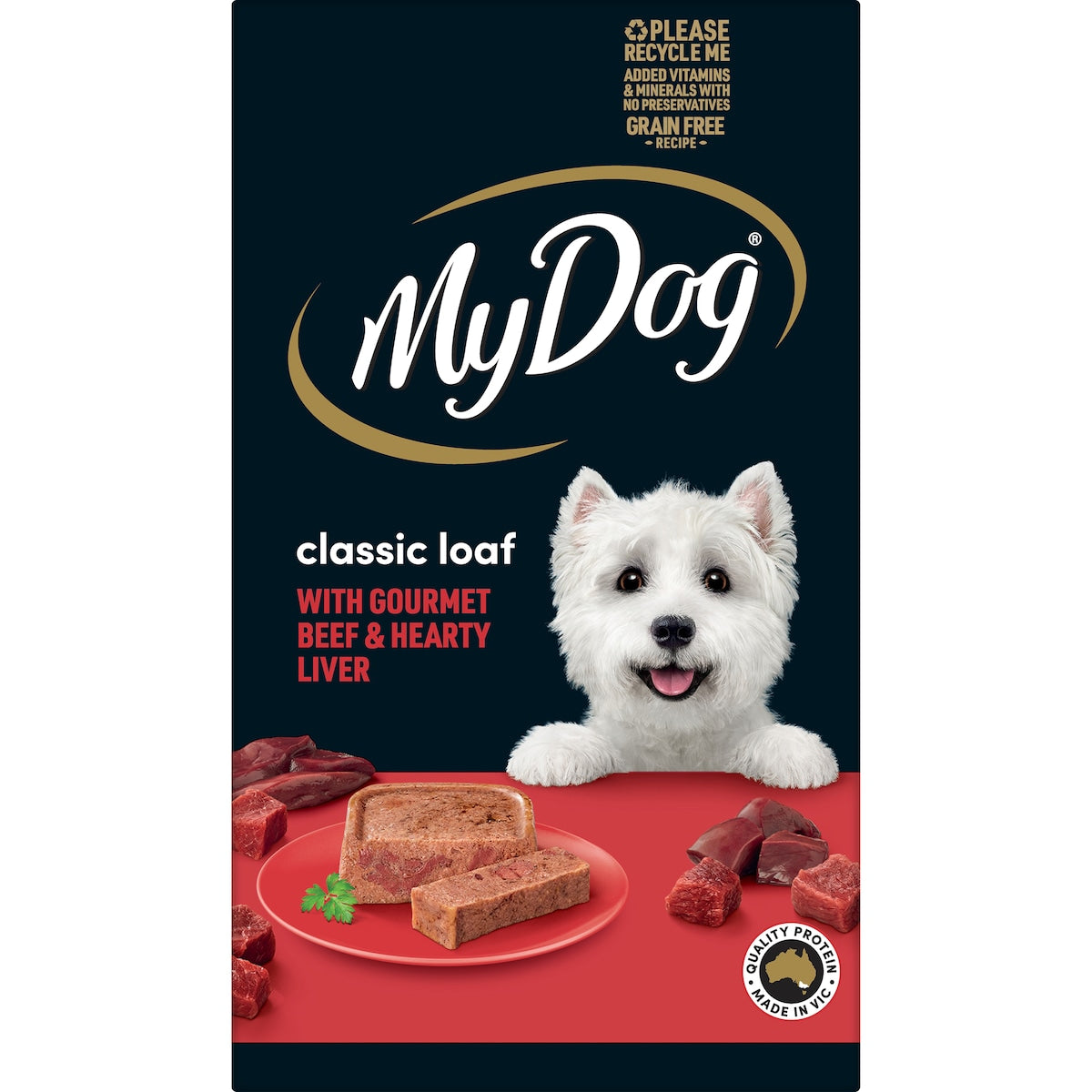 My Dog Adult Classic Loaf Beef & Liver Wet Food Trays 100g X 6 Pack