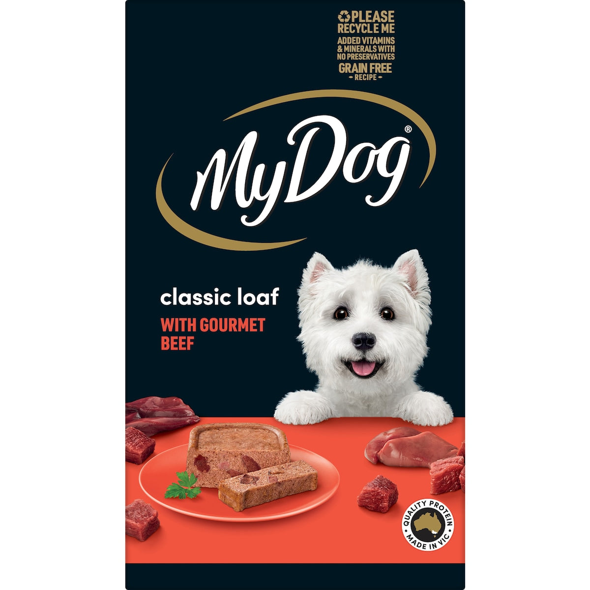 My Dog Adult Classic Loaf Gourmet Beef Wet Food Trays 100g X 6 Pack
