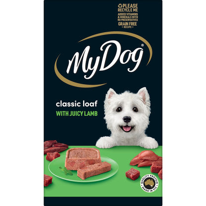 My Dog Adult Wet Dog Food Classic Loaf with Juicy Lamb Trays 100g x 6 pack
