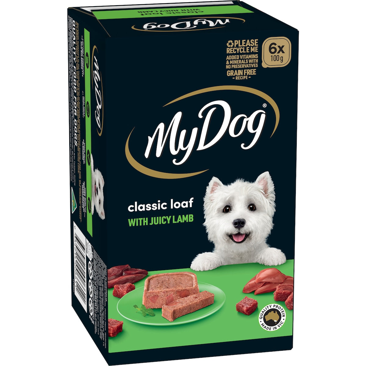 My Dog Adult Classic Loaf Juicy Lamb Wet Food Trays 100g X 6 Pack