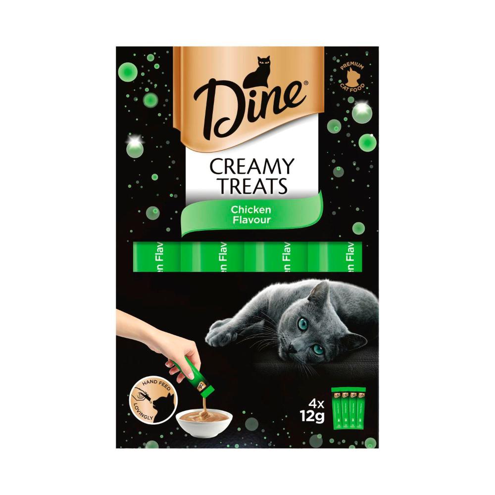 Dine Creamy Treats Cat Treats Chicken Flavour 4x12g Sachets - 4 pack