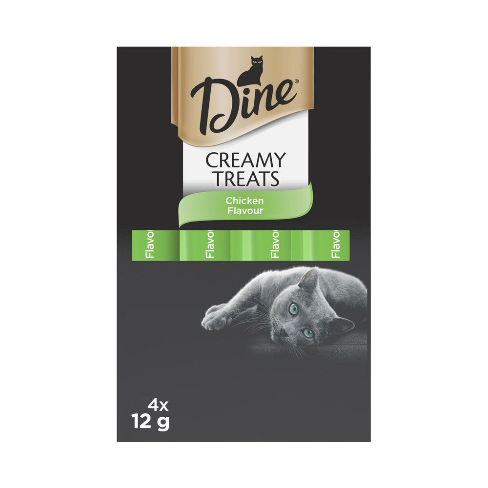 Dine Creamy Treats Cat Treats Chicken Flavour 4x12g Sachets - 4 pack